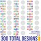 Airbrush Nail Stencils - Nail Art Stencils Set #2: 320 Unique Designs from 20 Individual Templates
